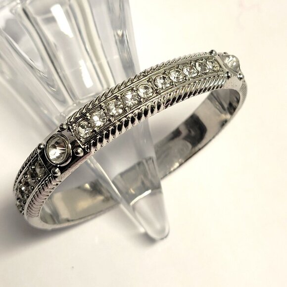 Silver Bangle with Crystals - Picture 5 of 15